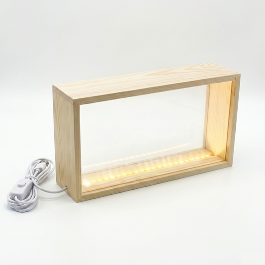 The LumiCrafts LED Shadow Box: Illuminated Wooden Display Frame for DIY, Figures & Dried Flowers